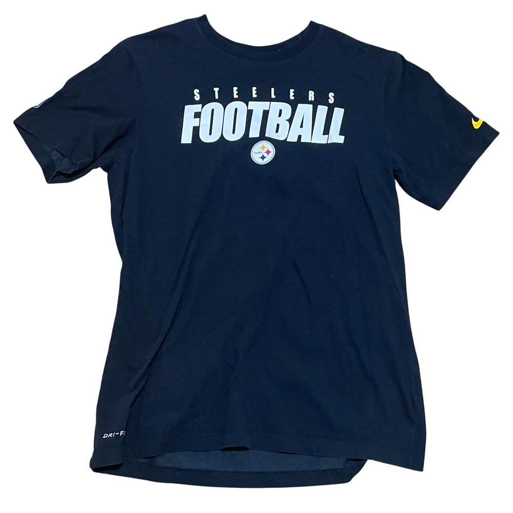 Nike Pittsburgh Steelers NFL Dri-FIT Onfield Apparel T-Shirt Black Womens Medium